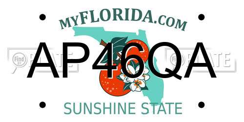 AP46QA Florida License Plate