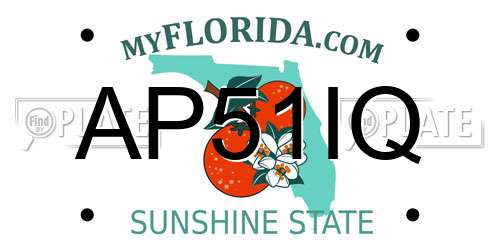 AP51IQ Florida License Plate