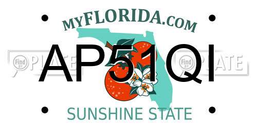 AP51QI Florida License Plate