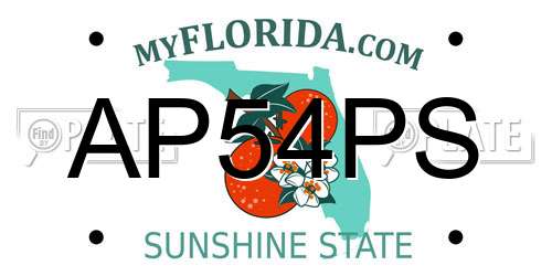 AP54PS Florida License Plate