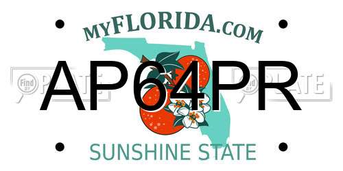 AP64PR Florida License Plate