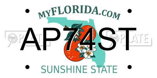 AP74ST Florida License Plate