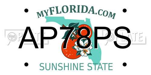 AP78PS Florida License Plate