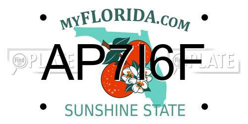 AP7I6F Florida License Plate