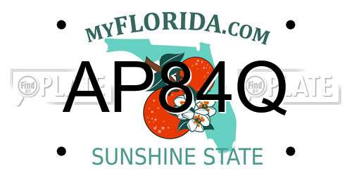 AP84Q Florida License Plate