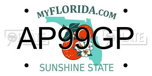 AP99GP Florida License Plate