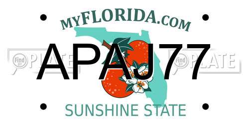 APAJ77 Florida License Plate