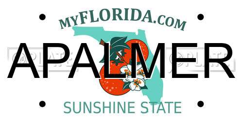 APALMER Florida License Plate