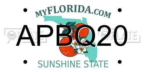 APBQ20 Florida License Plate