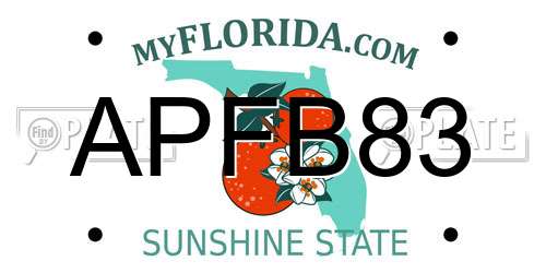 APFB83 Florida License Plate