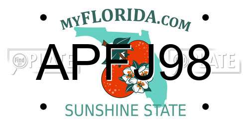 APFJ98 Florida License Plate