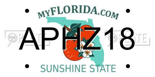 APHZ18 Florida License Plate