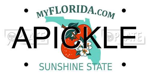 APICKLE Florida License Plate