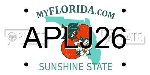 APLJ26 Florida License Plate