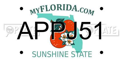 APPJ51 Florida License Plate