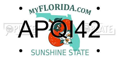 APQI42 Florida License Plate