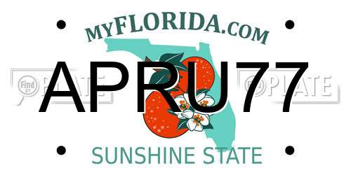 APRU77 Florida License Plate