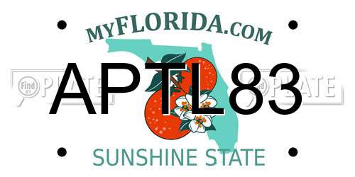 APTL83 Florida License Plate