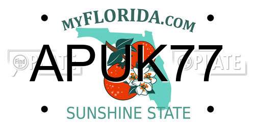 APUK77 Florida License Plate