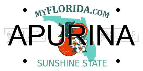 APURINA Florida License Plate