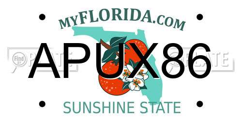 APUX86 Florida License Plate