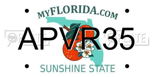 APVR35 Florida License Plate