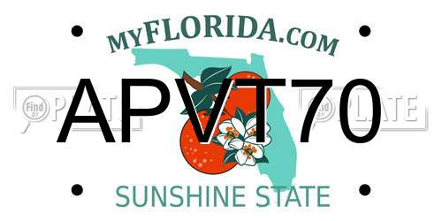 APVT70 Florida License Plate