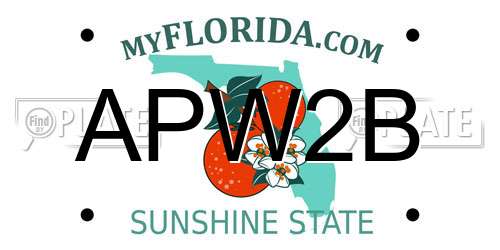 APW2B Florida License Plate