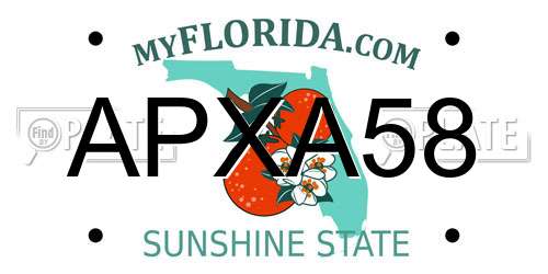 APXA58 Florida License Plate