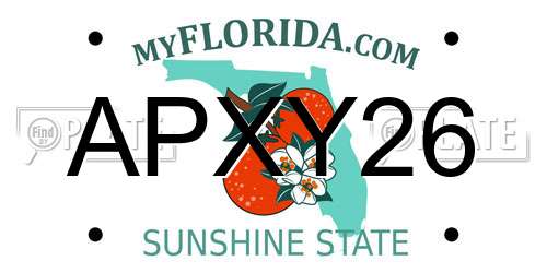 APXY26 Florida License Plate