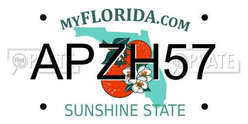 APZH57 Florida License Plate