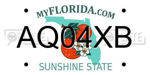 AQ04XB Florida License Plate