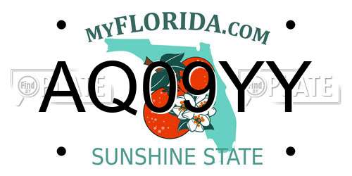 AQ09YY Florida License Plate