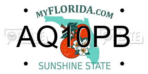 AQ10PB Florida License Plate