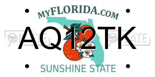 AQ12TK Florida License Plate
