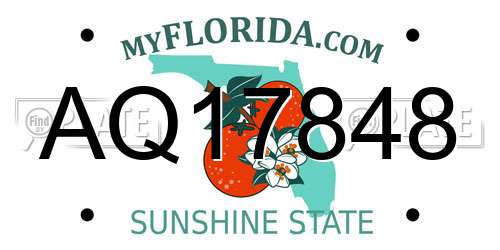 AQ17848 Florida License Plate