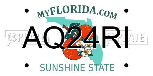 AQ24RI Florida License Plate
