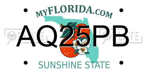 AQ25PB Florida License Plate