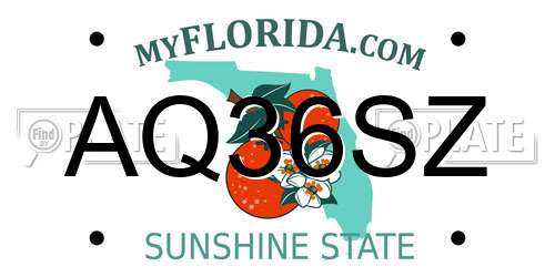 AQ36SZ Florida License Plate