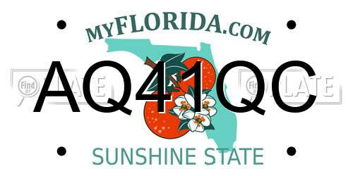 AQ41QC Florida License Plate