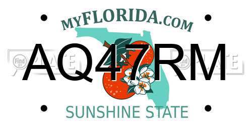 AQ47RM Florida License Plate