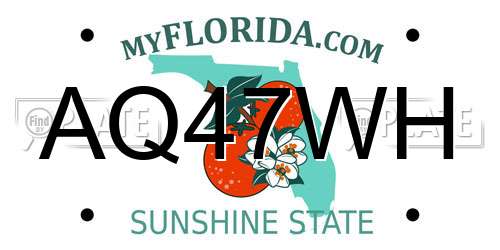 AQ47WH Florida License Plate