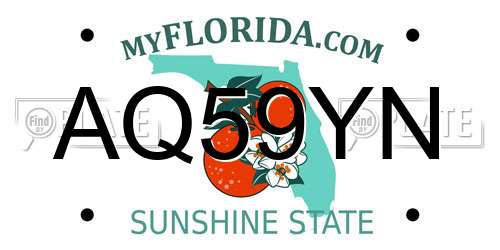 AQ59YN Florida License Plate