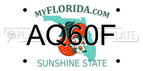 AQ60F Florida License Plate