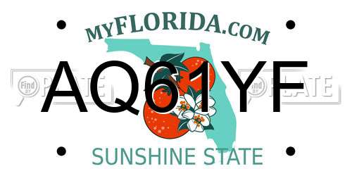 AQ61YF Florida License Plate