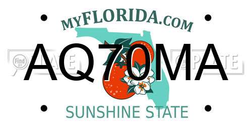 AQ70MA Florida License Plate