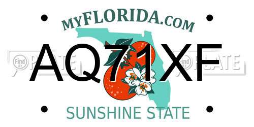 AQ71XF Florida License Plate