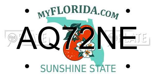 AQ72NE Florida License Plate