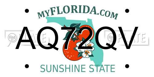 AQ72QV Florida License Plate