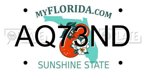 AQ73ND Florida License Plate